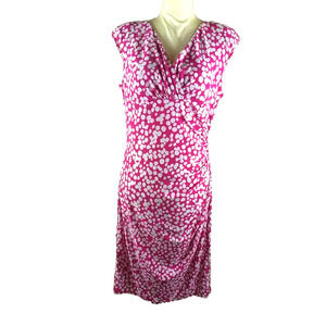 American Living Women's Dress Size 10 Pink White Polka Dots Cross Cross Party...